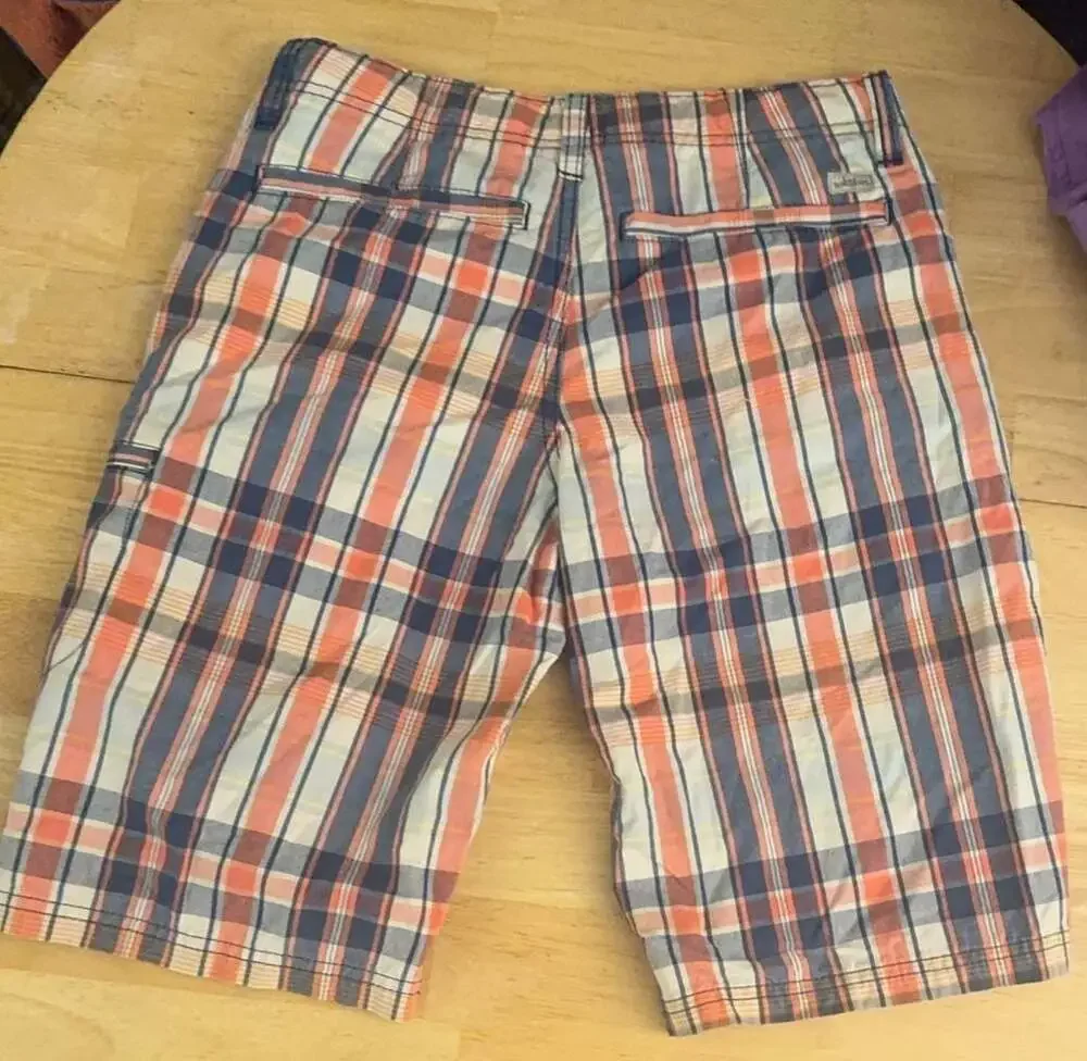 Lee Dungarees Boys Plaid Loose Fit Cargo Shorts Size 16 Regular